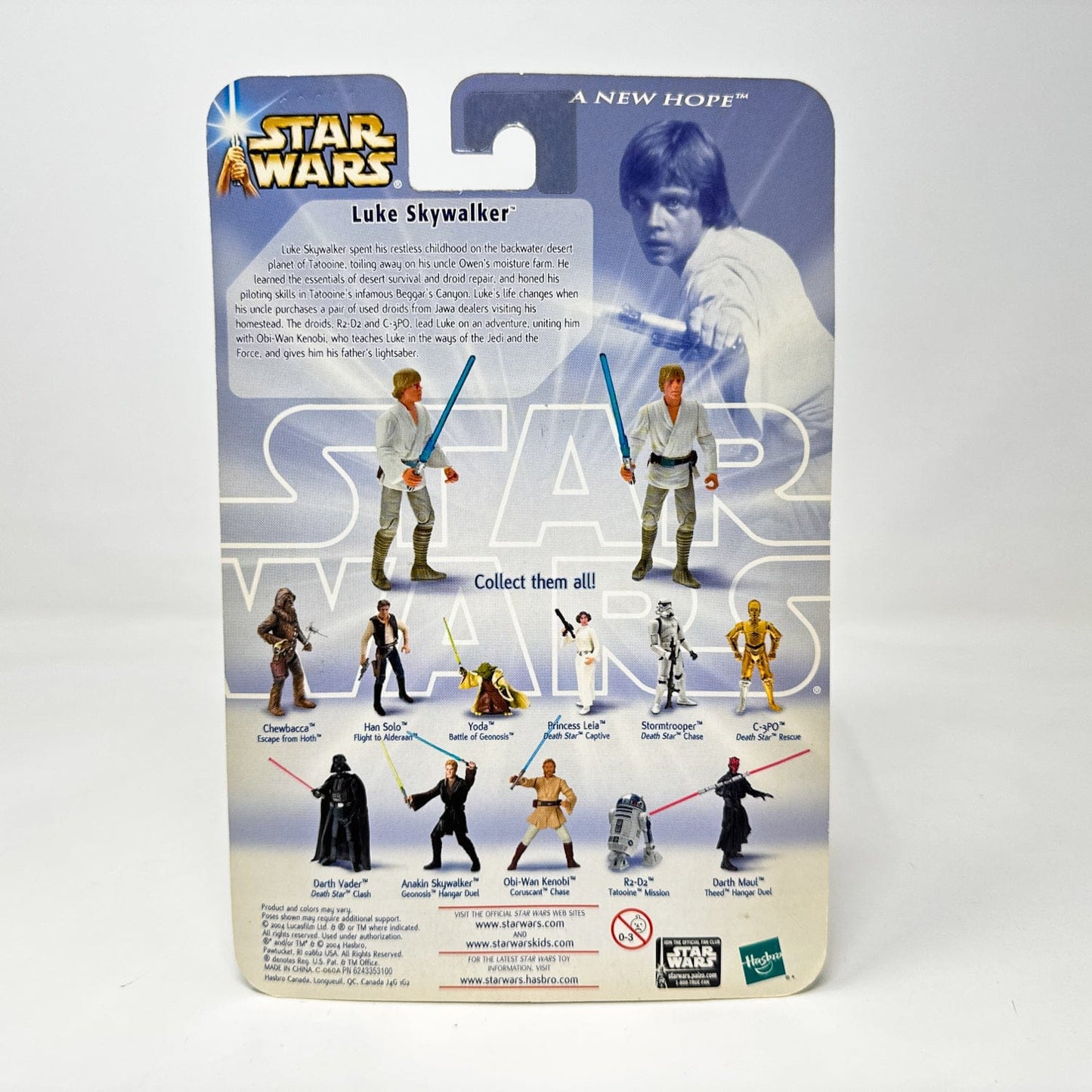 Vintage Hasbro Star Wars Mid MOC Luke Skywalker (Tatooine Encounter) #03-31 - Hasbro SAGA Series 3.75"