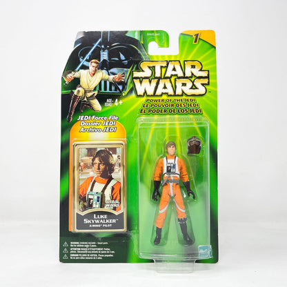 Vintage Hasbro Star Wars Mid MOC Luke Skywalker (X-Wing Pilot) - Hasbro Power of the Jedi POTJ (2001)