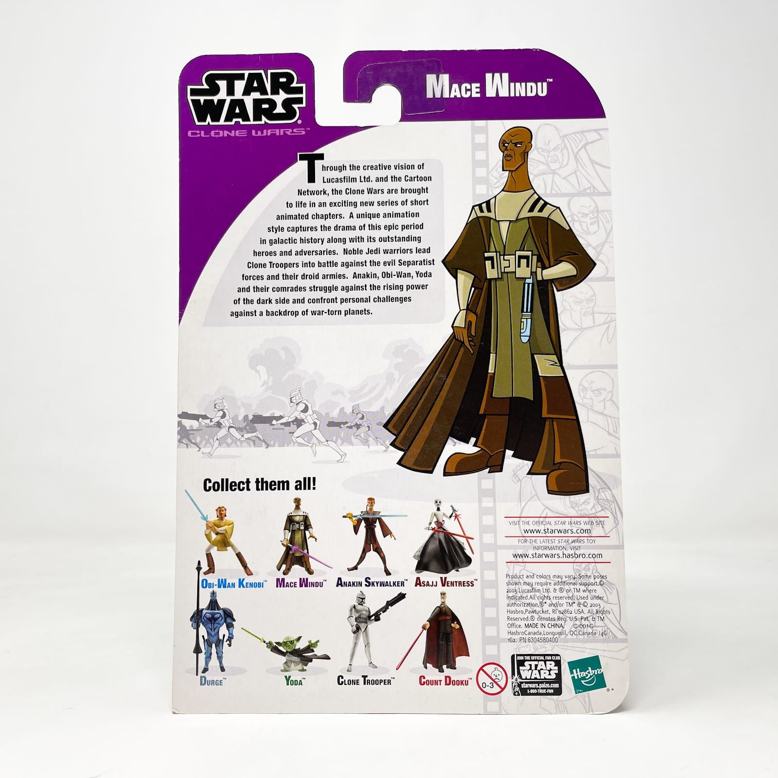 Mace Windu (2003) - Hasbro Tarkovsky Clone Wars Animated Figure