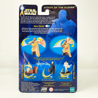 Vintage Hasbro Star Wars Mid MOC Mace Windu (Arena Confrontation) #03-02 - Hasbro SAGA Series 3.75"