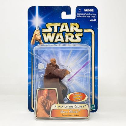 Vintage Hasbro Star Wars Mid MOC Mace Windu (Arena Confrontation) #03-02 - Hasbro SAGA Series 3.75"