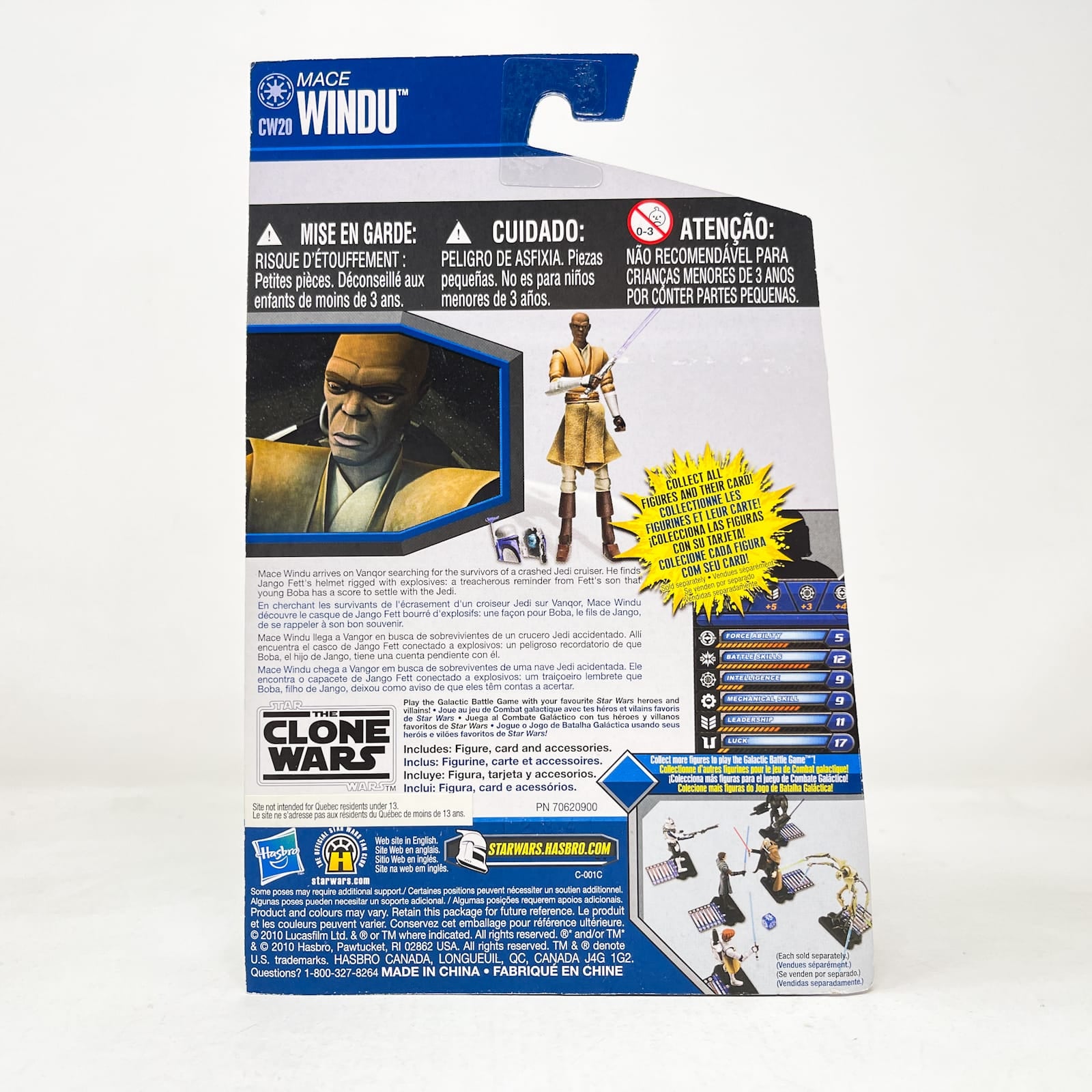 Vintage Hasbro Star Wars Mid MOC Mace Windu CW20 - Hasbro Clone Wars 2010