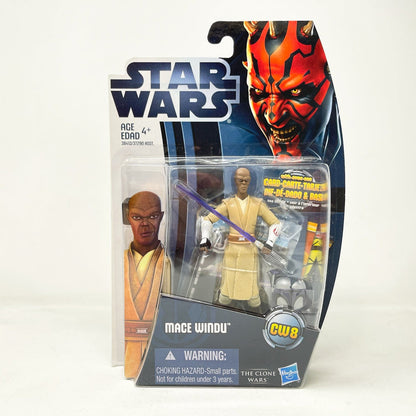 Vintage Hasbro Star Wars Mid MOC Mace Windu CW8 – Hasbro Clone Wars 3.75” (2010)