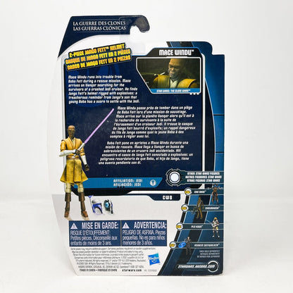 Vintage Hasbro Star Wars Mid MOC Mace Windu CW8 – Hasbro Clone Wars 3.75” (2010)