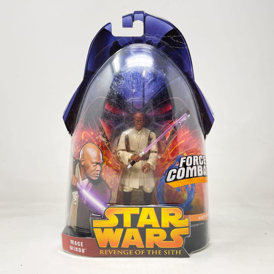 Vintage Hasbro Star Wars Mid MOC Mace Windu (Force Combat) #10 - Hasbro ROTS 2005