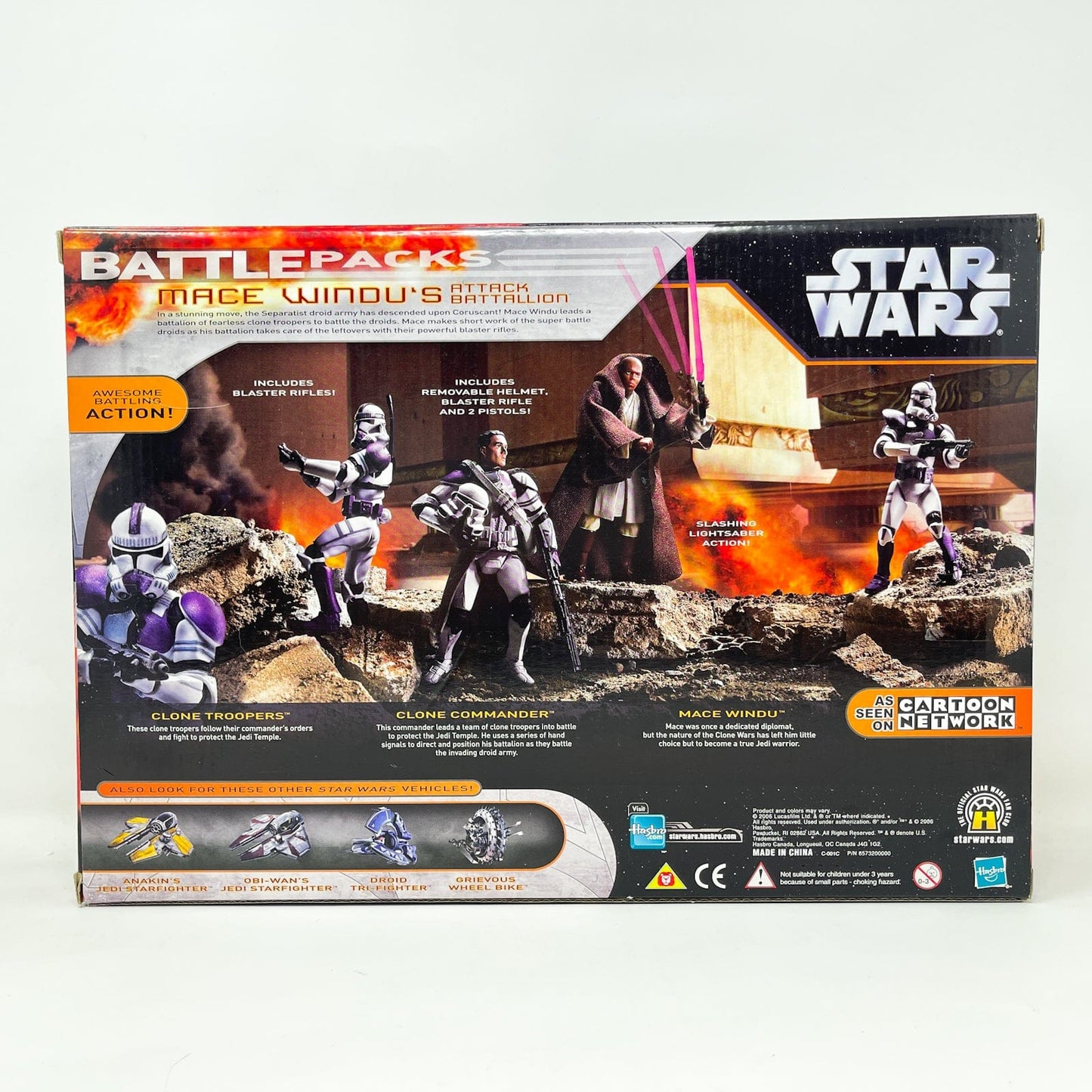 Vintage Hasbro Star Wars Mid MOC Mace Windu's Attack Battalion Battle Pack  - Hasbro Saga Collection (2006)