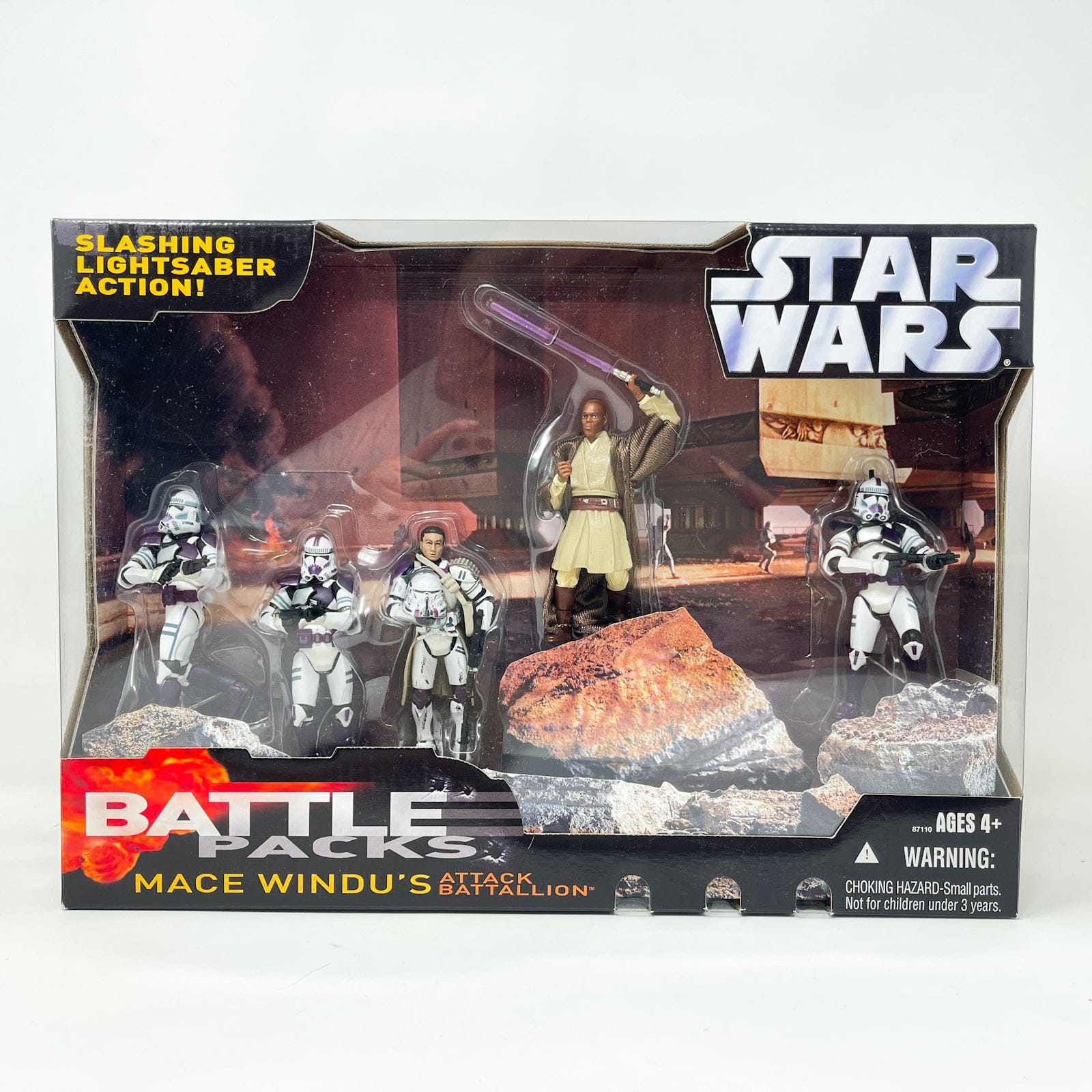 Vintage Hasbro Star Wars Mid MOC Mace Windu's Attack Battalion Battle Pack  - Hasbro Saga Collection (2006)