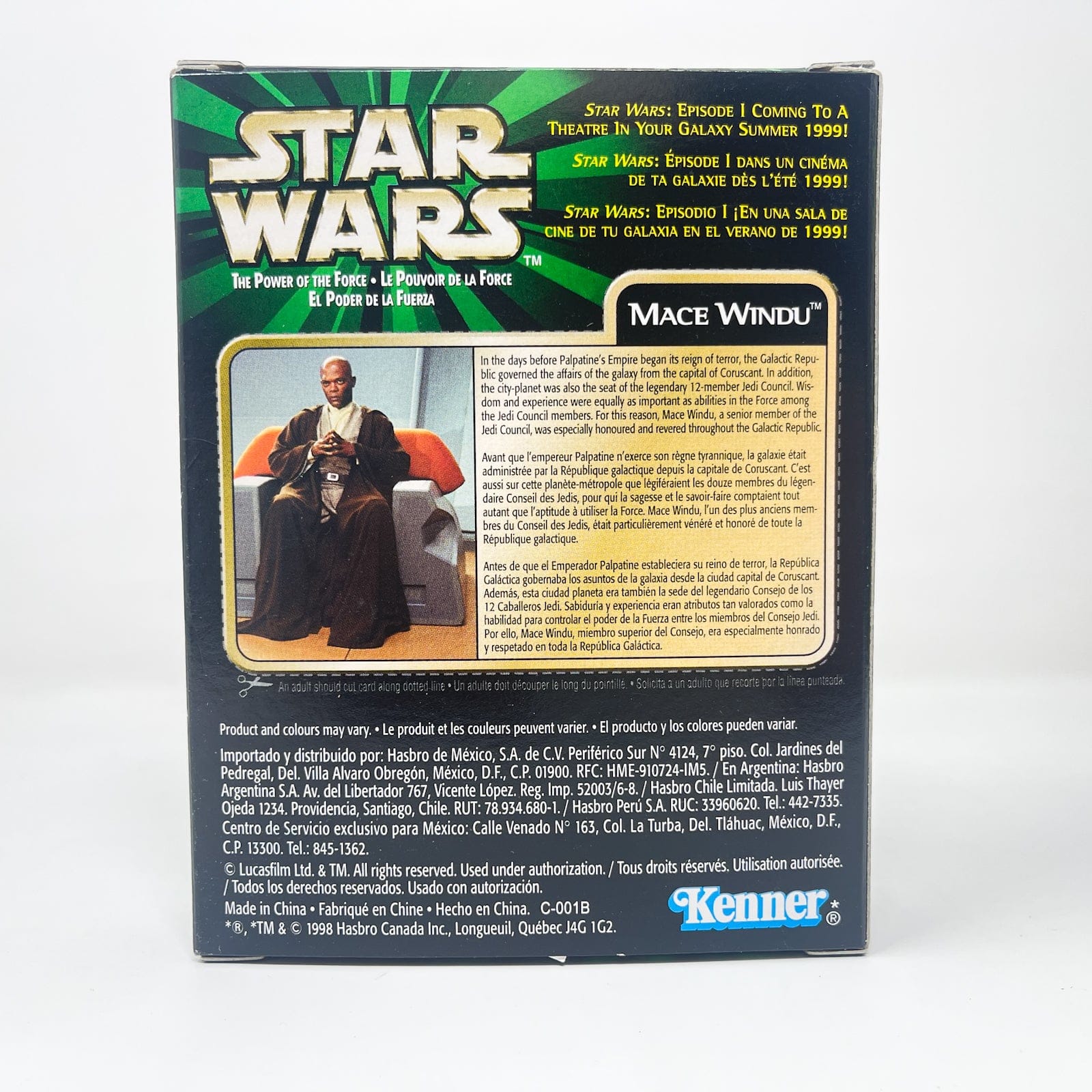 Vintage Hasbro Star Wars Mid MOC Mace Windu (Sneak Preview) - Kenner Power of the Force (POTF2)