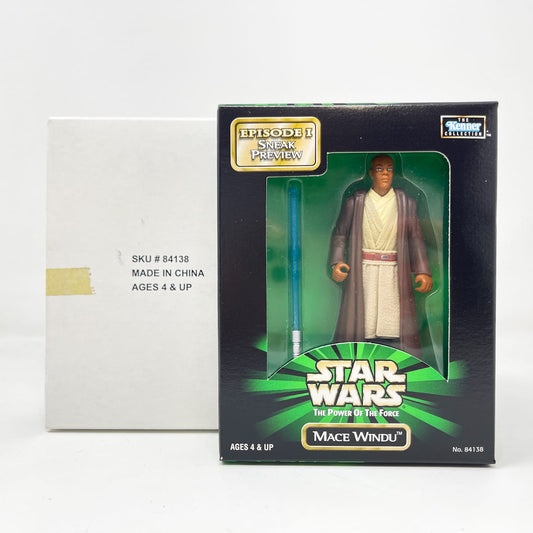 Vintage Hasbro Star Wars Mid MOC Mace Windu (Sneak Preview) - Kenner Power of the Force (POTF2) (1998)