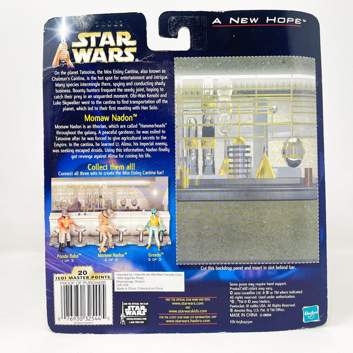Vintage Hasbro Star Wars Mid MOC Momaw Nadon with Cantina Bar Section 2 of 3 - ANH (2003) - Hasbro SAGA Collection