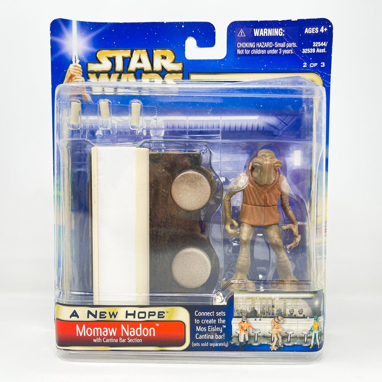 Vintage Hasbro Star Wars Mid MOC Momaw Nadon with Cantina Bar Section 2 of 3 - ANH (2003) - Hasbro SAGA Collection