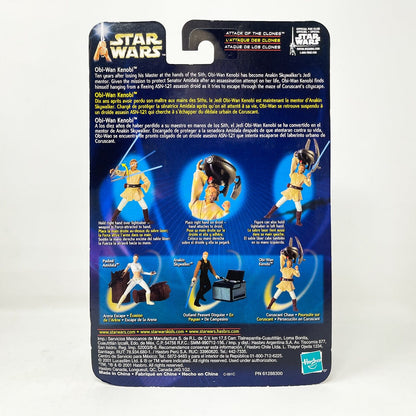 Vintage Hasbro Star Wars Mid MOC Obi-Wan Kenobi (Coruscant Chase) #02-03 - Hasbro SAGA Series 3.75"