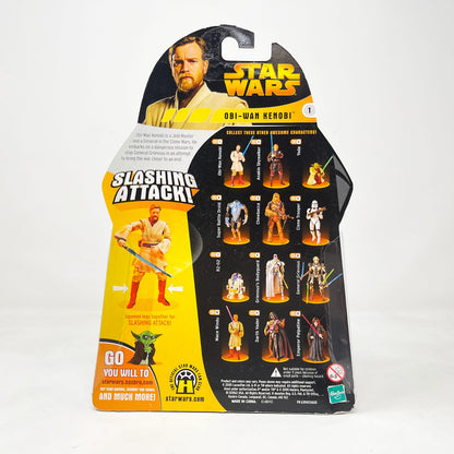 Vintage Hasbro Star Wars Mid MOC Obi-Wan Kenobi (Slashing Attack) #01 - Hasbro ROTS 2005