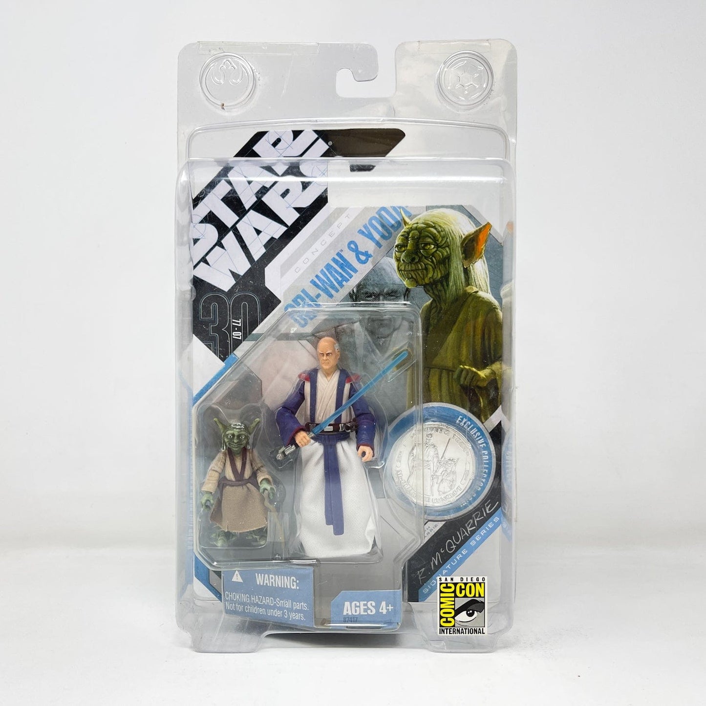 Vintage Hasbro Star Wars Mid MOC Obi-Wan & Yoda (Concept) SDCC - Hasbro 30th Anniversary Collection 3.75"
