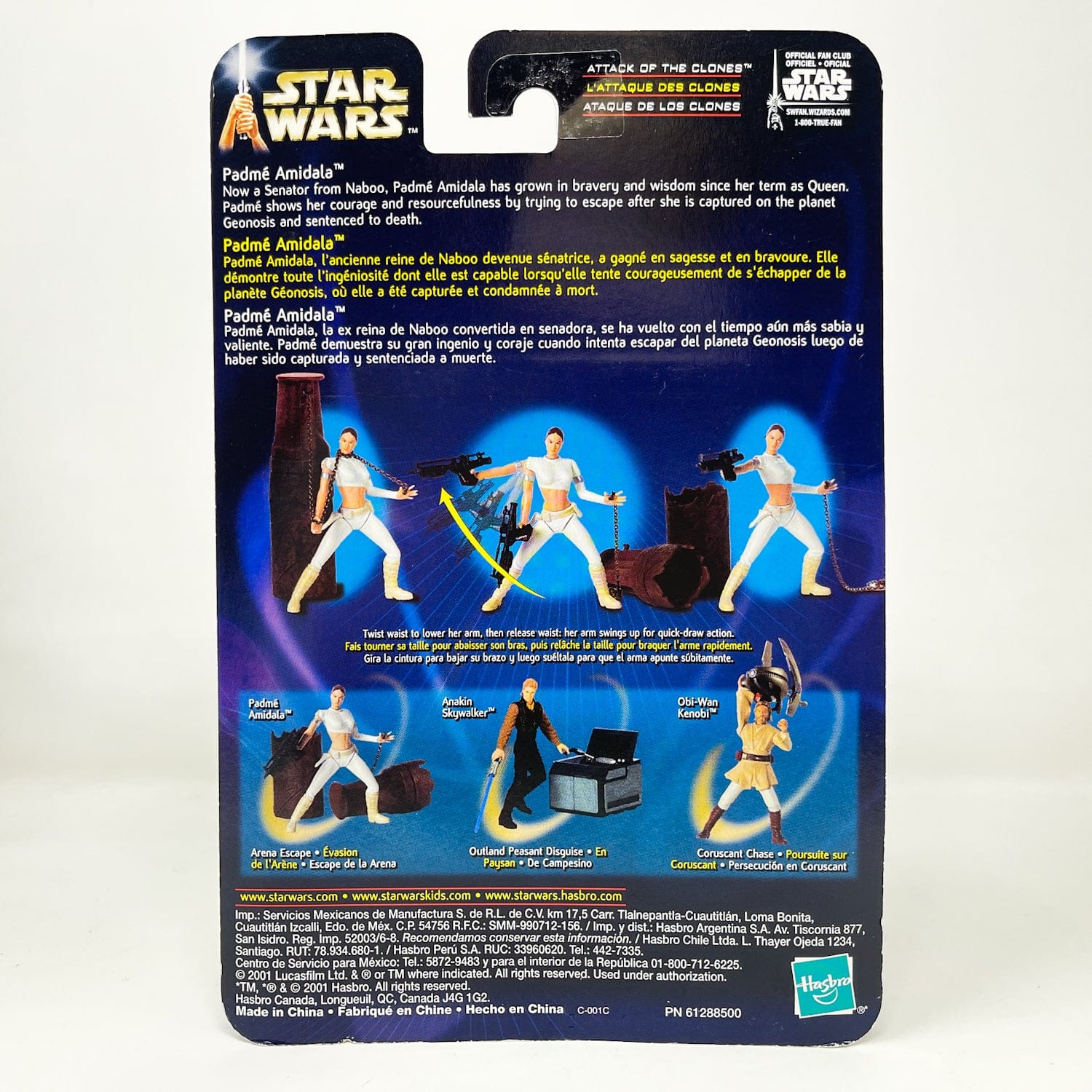 Vintage Hasbro Star Wars Mid MOC Padme Amidala (Arena Escape) #02-02 - Hasbro SAGA Series 3.75"