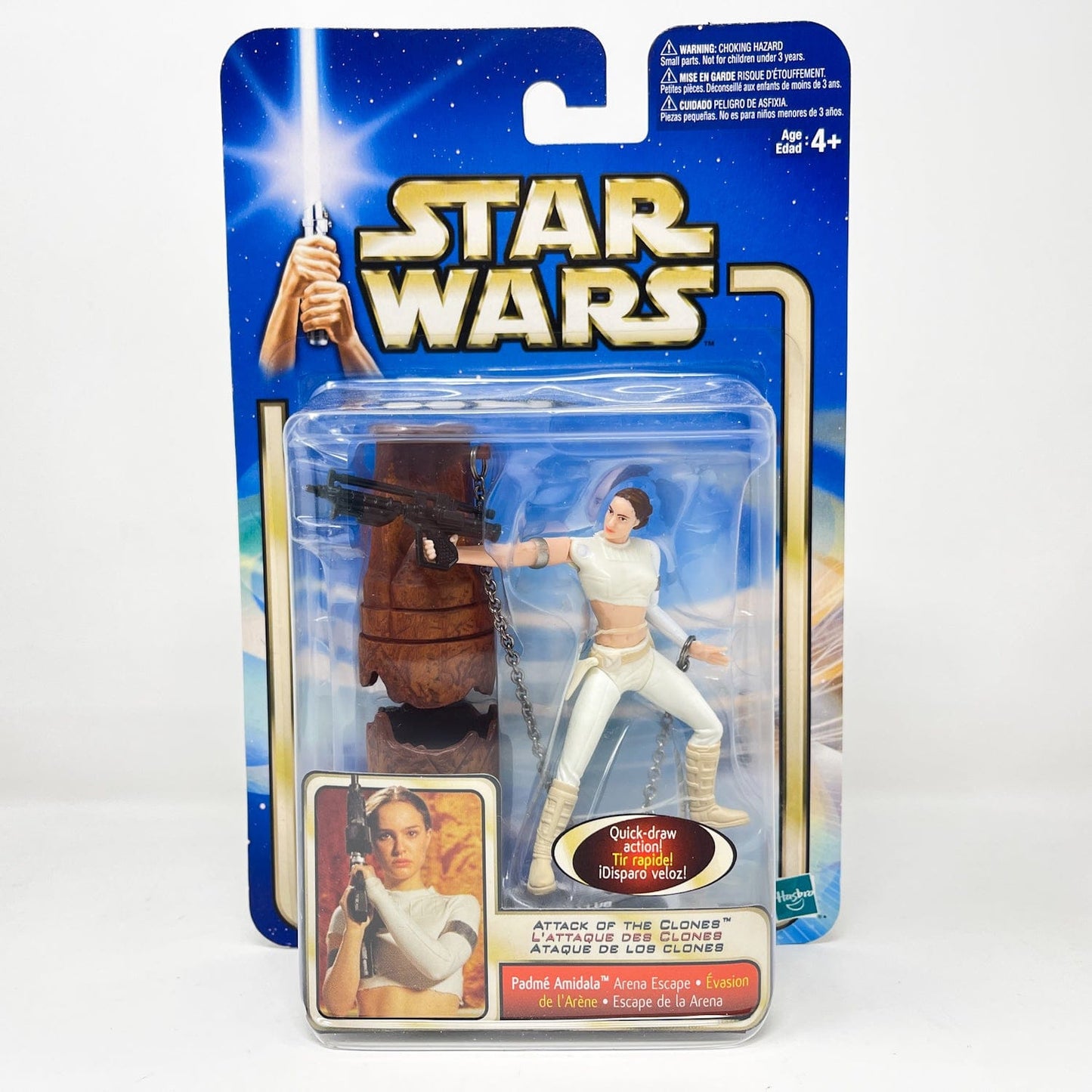 Vintage Hasbro Star Wars Mid MOC Padme Amidala (Arena Escape) #02-02 - Hasbro SAGA Series 3.75"