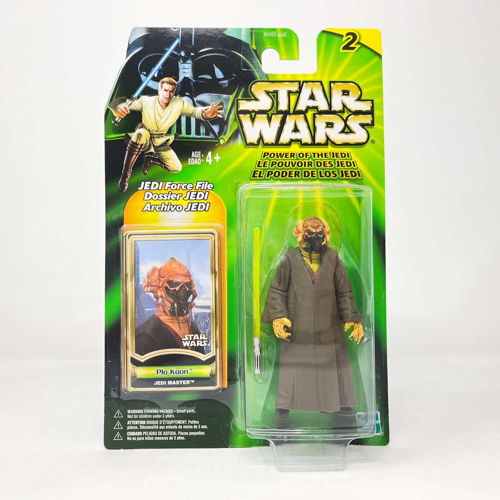 Vintage Hasbro Star Wars Mid MOC Plo Koon (Jedi Master) - Hasbro Power of the Jedi POTJ (2000)