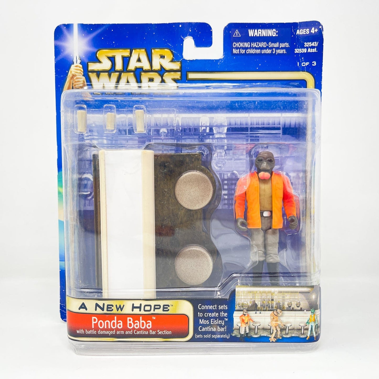 Vintage Hasbro Star Wars Mid MOC Ponda Baba with Cantina Bar Section 3 of 3 - ANH (2003) - Hasbro SAGA Collection
