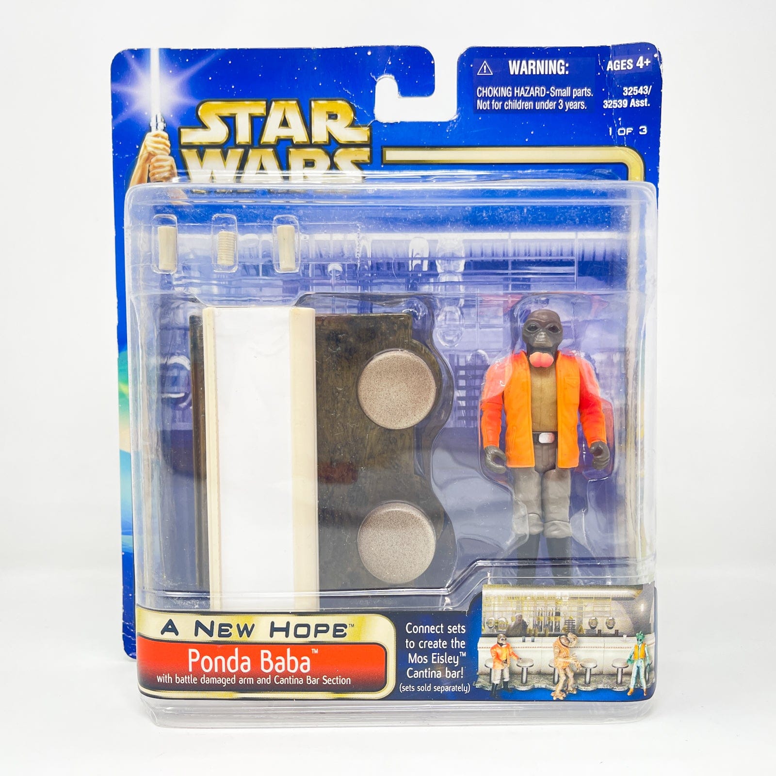 Vintage Hasbro Star Wars Mid MOC Ponda Baba with Cantina Bar Section 3 of 3 - ANH (2003) - Hasbro SAGA Collection