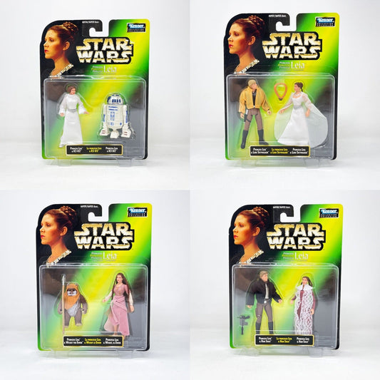 Vintage Hasbro Star Wars Mid MOC Princess Leia 2-Packs - Complete Set of 4 - Kenner Power of the Force (POTF2)