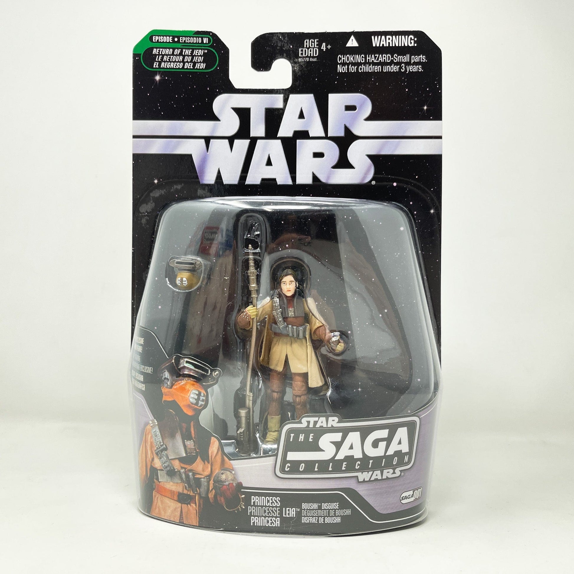 Vintage Hasbro Star Wars Mid MOC Princess Leia Boushh Disguise #01 - Hasbro 2006 Saga Collection 3.75"