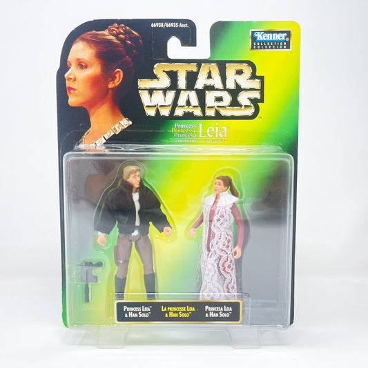 Vintage Hasbro Star Wars Mid MOC Princess Leia & Han Solo - Kenner Power of the Force (POTF2)