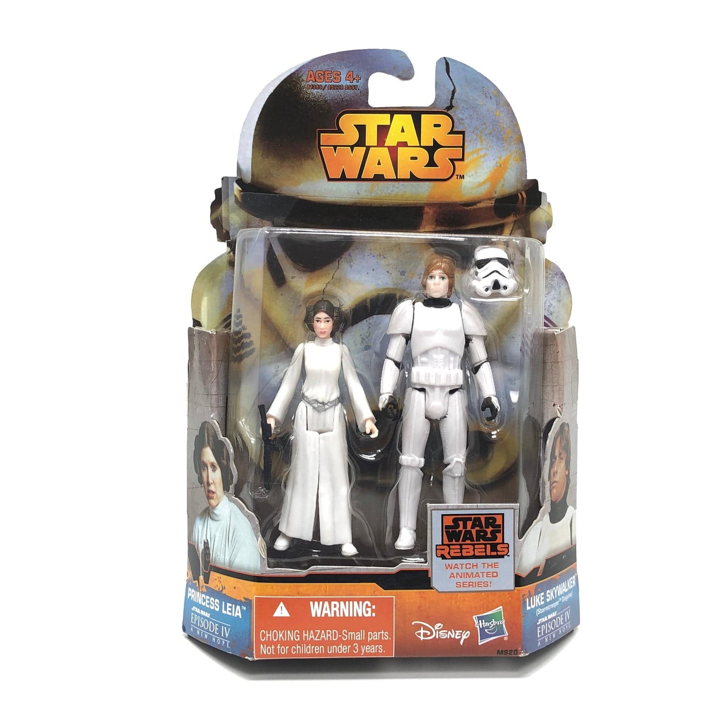 Vintage Hasbro Star Wars Mid MOC Princess Leia & Luke Skywalker (Stormtrooper Disguise) MS20 - Hasbro 2015 Rebels Mission Series 3.75" Star Wars Action Figure 2 Pack