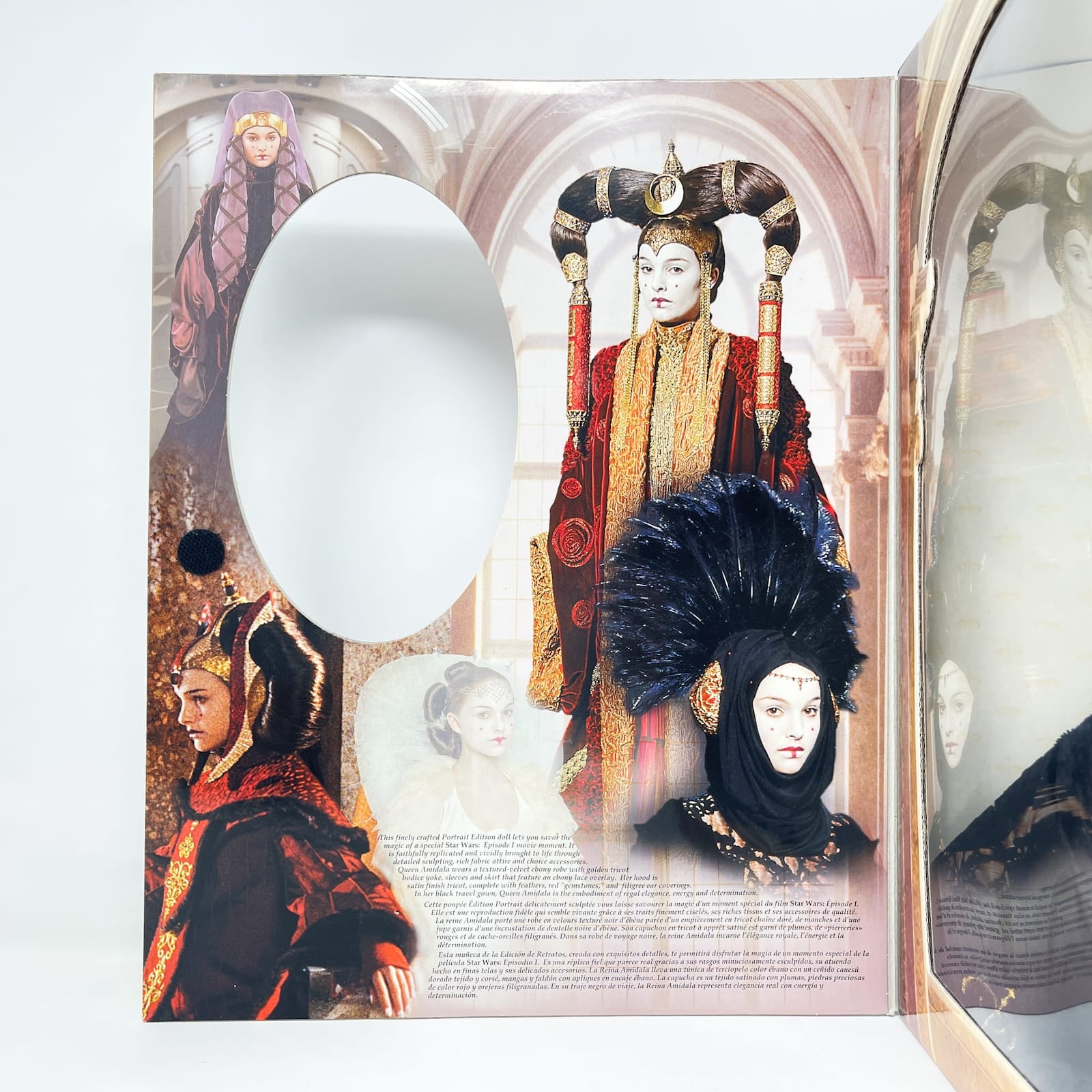 Vintage Hasbro Star Wars Mid MOC Queen Amidala Black Travel Gown Portrait Edition 12 inch – Hasbro Episode I (1999)