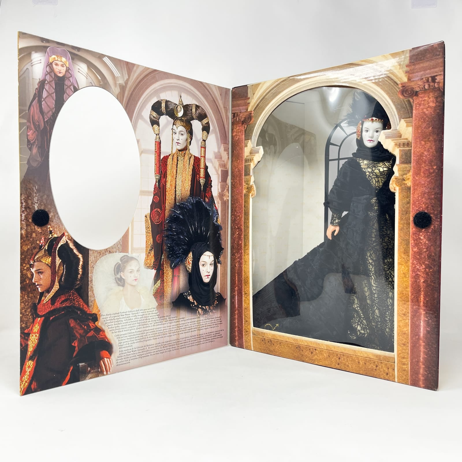 Vintage Hasbro Star Wars Mid MOC Queen Amidala Black Travel Gown Portrait Edition 12 inch – Hasbro Episode I (1999)