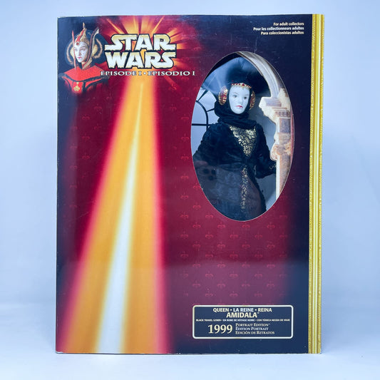 Vintage Hasbro Star Wars Mid MOC Queen Amidala Black Travel Gown Portrait Edition 12 inch – Hasbro Episode I (1999)