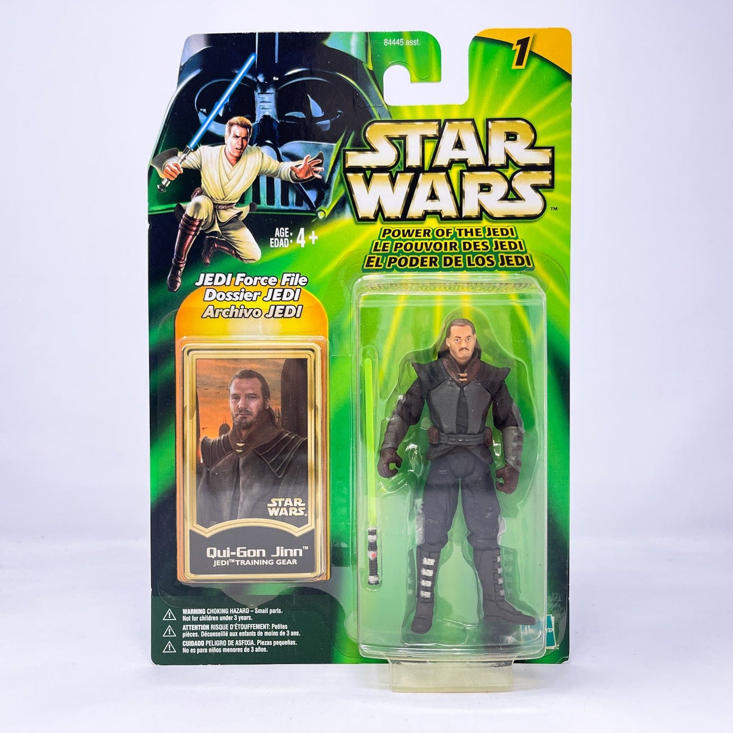 Vintage Hasbro Star Wars Mid MOC Qui-Gon Jinn (Jedi Training Gear) - Hasbro Power of the Jedi POTJ (2001)