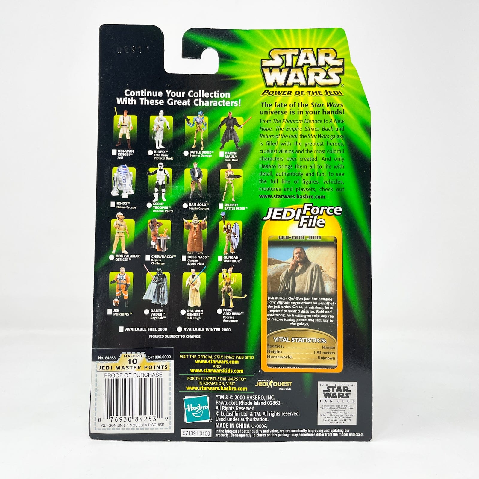 Vintage Hasbro Star Wars Mid MOC Qui-Gon Jinn (Mos Espa Disguise) - Hasbro Power of the Jedi POTJ (2000)