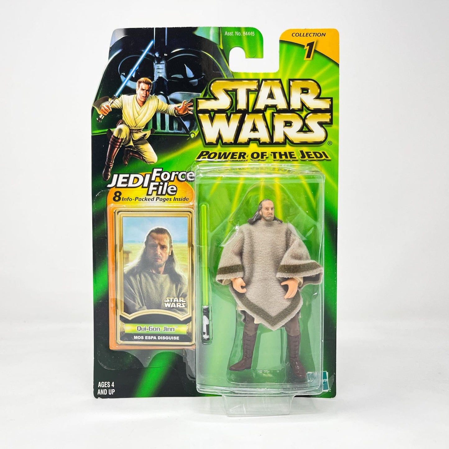 Vintage Hasbro Star Wars Mid MOC Qui-Gon Jinn (Mos Espa Disguise) - Hasbro Power of the Jedi POTJ (2000)