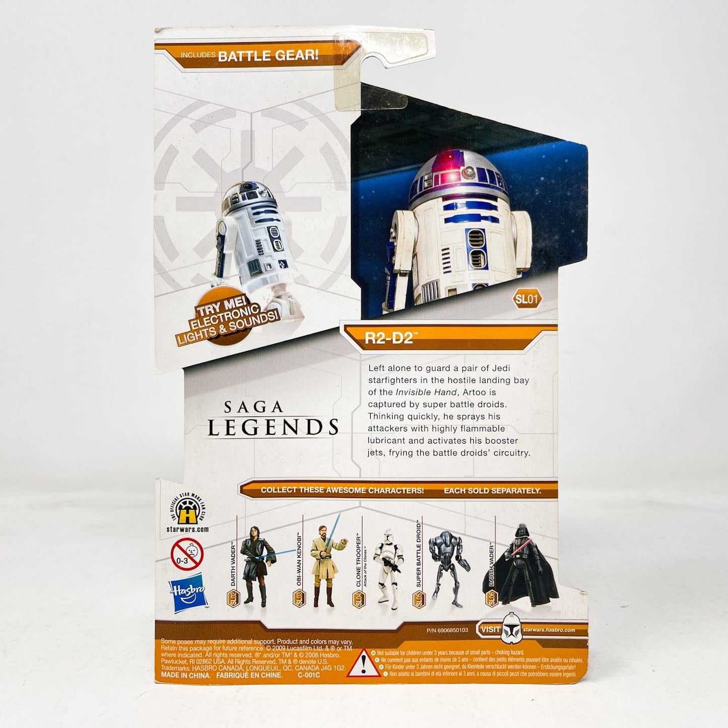 Vintage Hasbro Star Wars Mid MOC R2-D2 Electronic Figure SL01 - Hasbro Saga Legends 3.75"