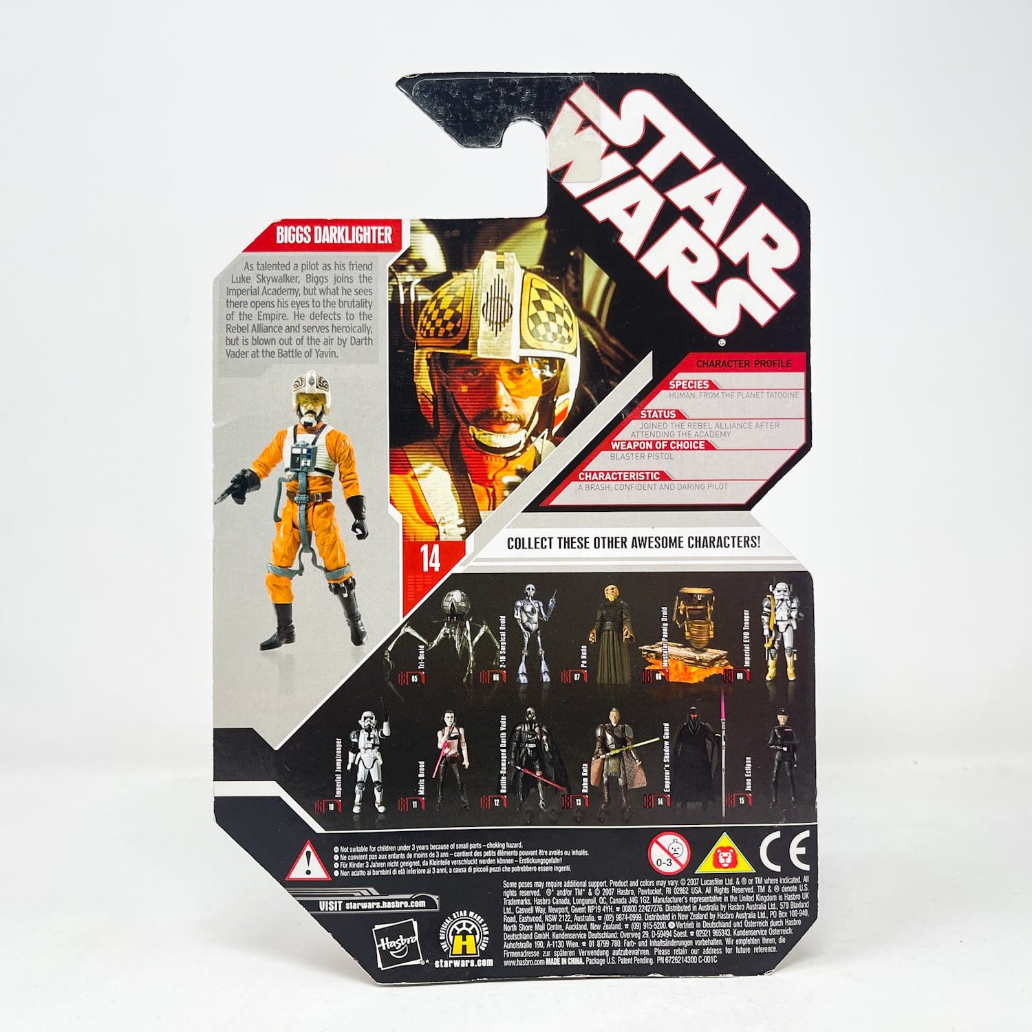 Vintage Hasbro Star Wars Mid MOC Rebel Pilot Biggs Darklighter #14 - Hasbro 30th Anniversary Collection