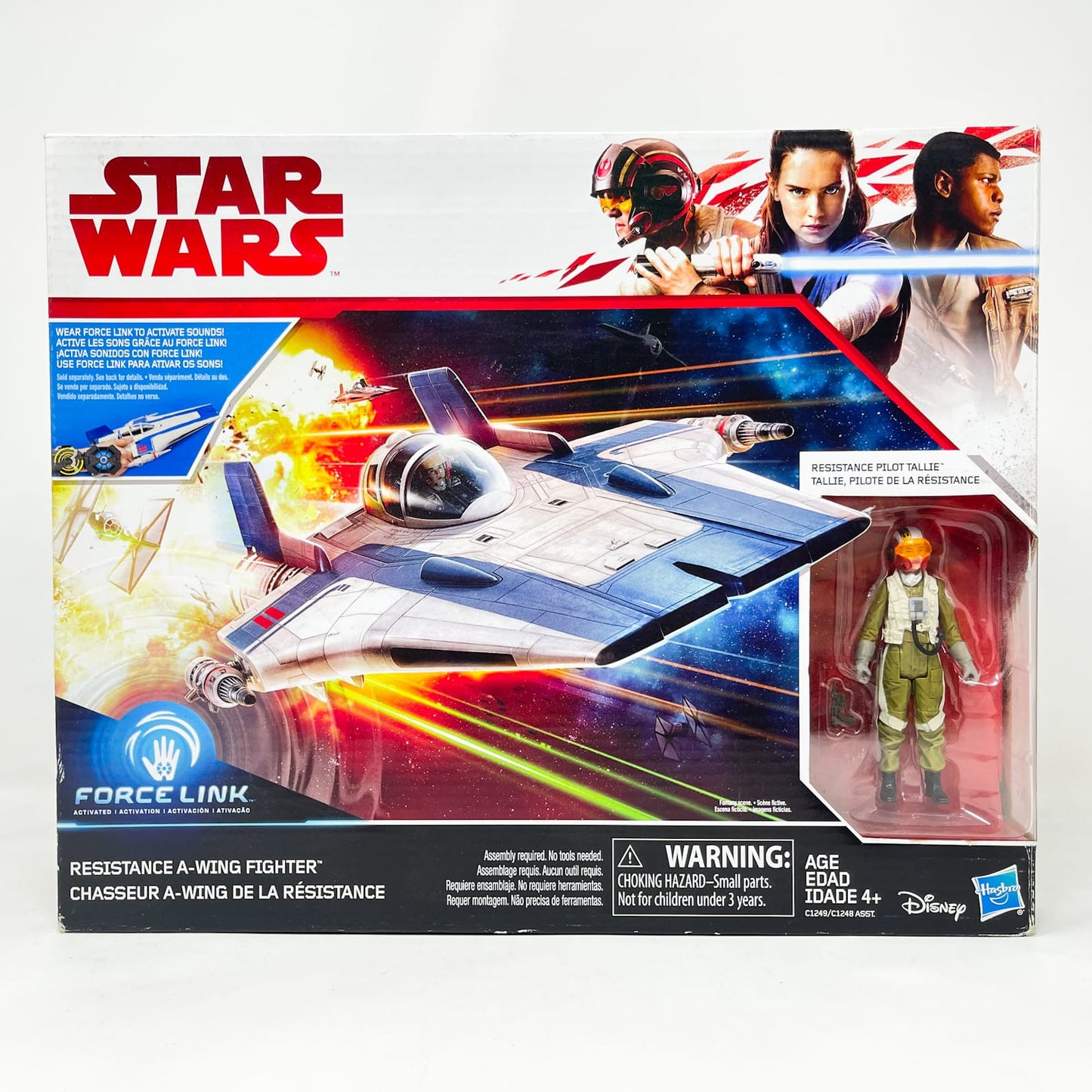 Vintage Hasbro Star Wars Mid MOC Resistance A-Wing Fighter - Hasbro Forcelink Series 2017 3.75" Star Wars Action Ship