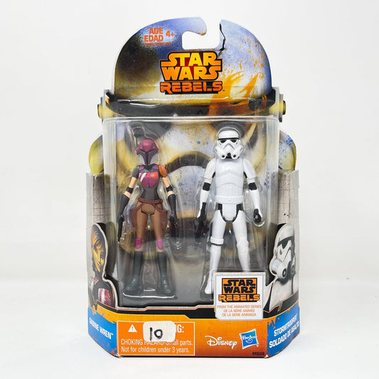 Vintage Hasbro Star Wars Mid MOC Sabine Wren & Stormtrooper MS08 - Hasbro 2015 Rebels Mission Series 2-Pack