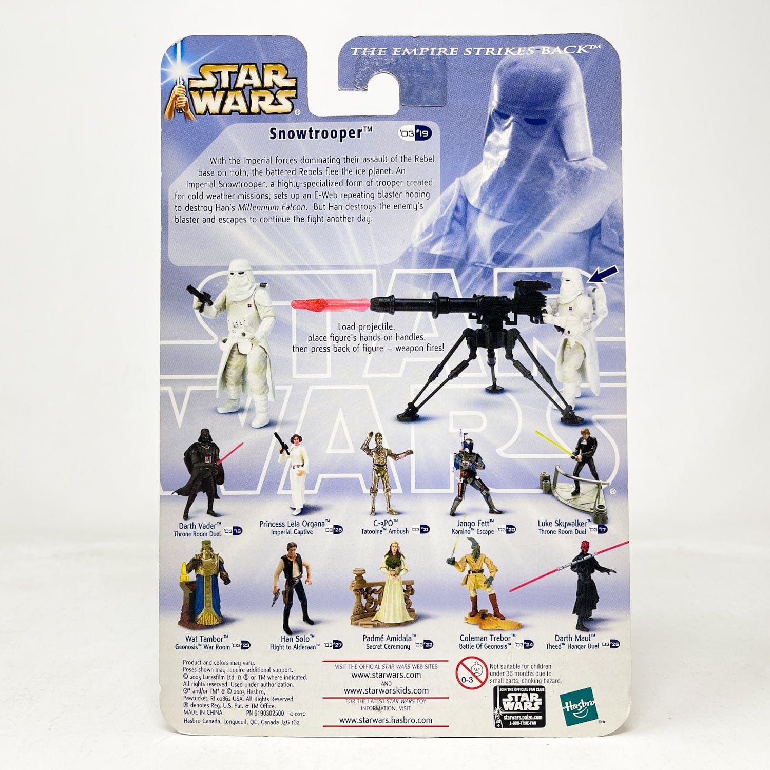 Vintage Hasbro Star Wars Mid MOC Snowtrooper (The Battle of Hoth) #03-19 - Hasbro SAGA Series 3.75"