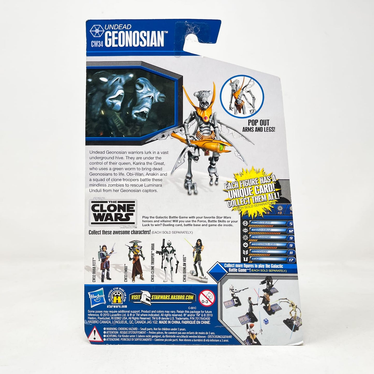 Vintage Hasbro Star Wars Mid MOC Undead Geonosian CW34 - Hasbro Clone Wars 2010