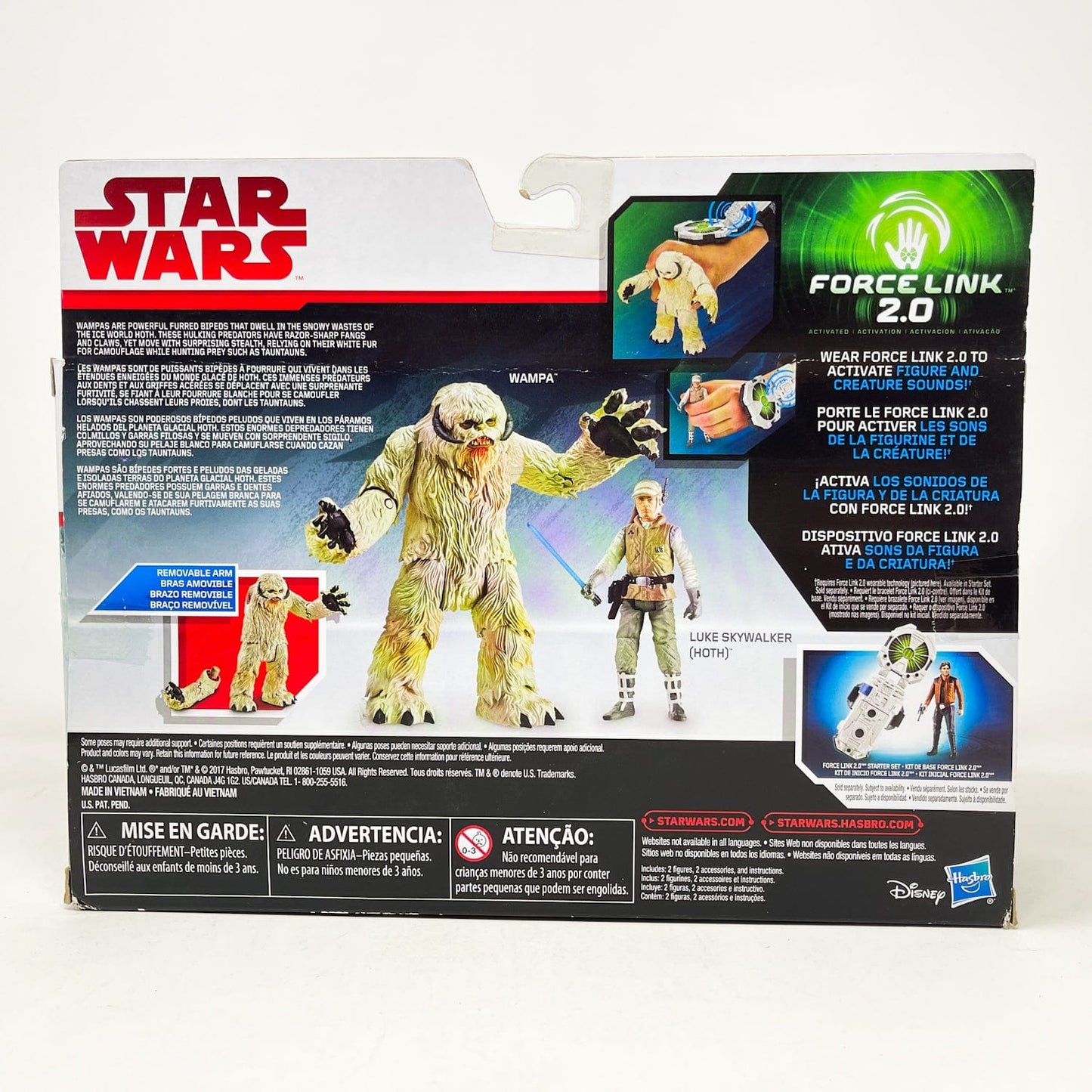 Vintage Hasbro Star Wars Mid MOC Wampa with Luke Skywalker (Hoth) - Hasbro 2017 Forcelink 2.0 Series 3.75" Star Wars Action Figure Set