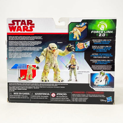 Vintage Hasbro Star Wars Mid MOC Wampa with Luke Skywalker (Hoth) - Hasbro 2017 Forcelink 2.0 Series 3.75" Star Wars Action Figure Set