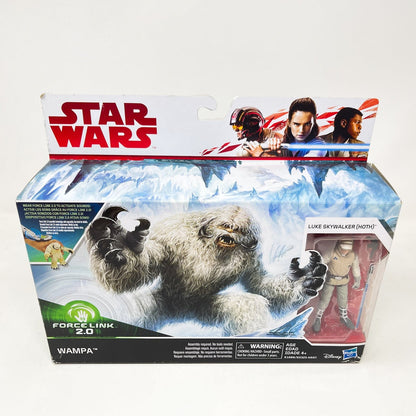 Vintage Hasbro Star Wars Mid MOC Wampa with Luke Skywalker (Hoth) - Hasbro 2017 Forcelink 2.0 Series 3.75" Star Wars Action Figure Set