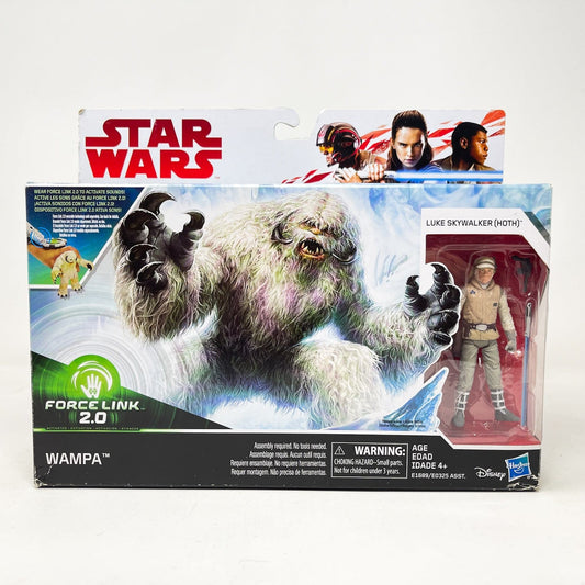 Vintage Hasbro Star Wars Mid MOC Wampa with Luke Skywalker (Hoth) - Hasbro 2017 Forcelink 2.0 Series 3.75" Star Wars Action Figure Set