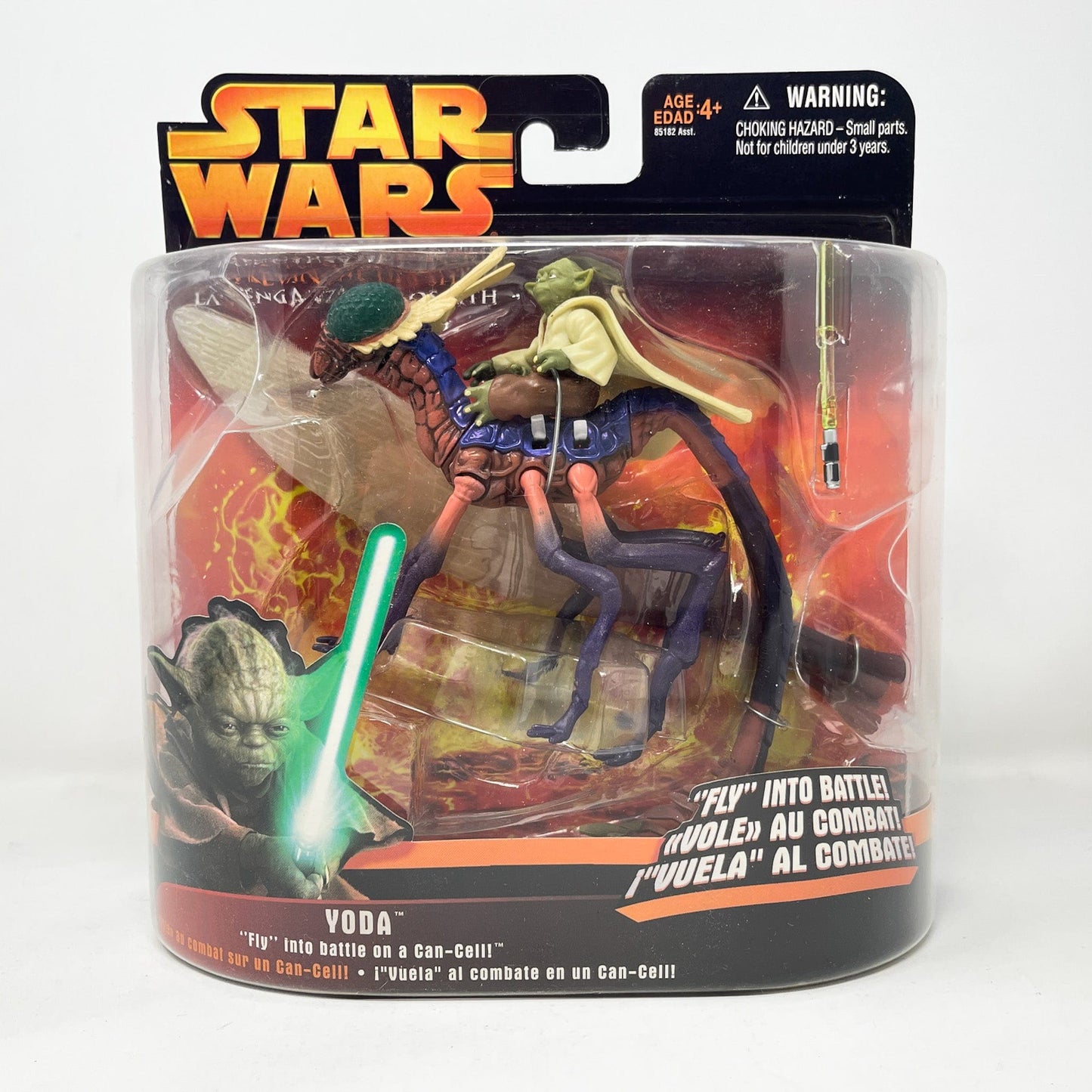 Vintage Hasbro Star Wars Mid MOC Yoda Fly Into Battle (ROTS) - Hasbro 2005 3.75" Star Wars Action Figure