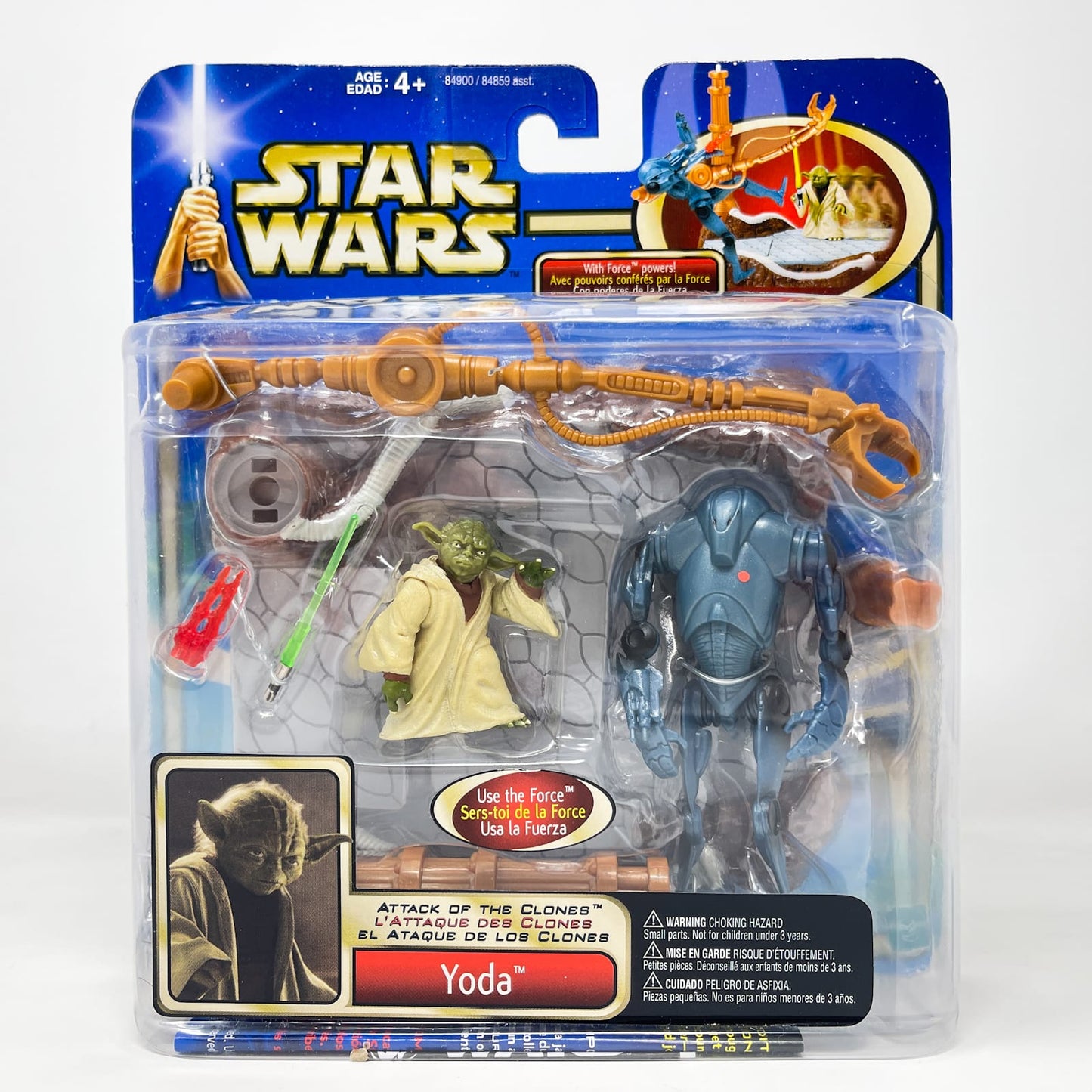 Vintage Hasbro Star Wars Mid MOC Yoda with Force Powers Deluxe - Hasbro SAGA Series 3.75" (2002) (Copy)