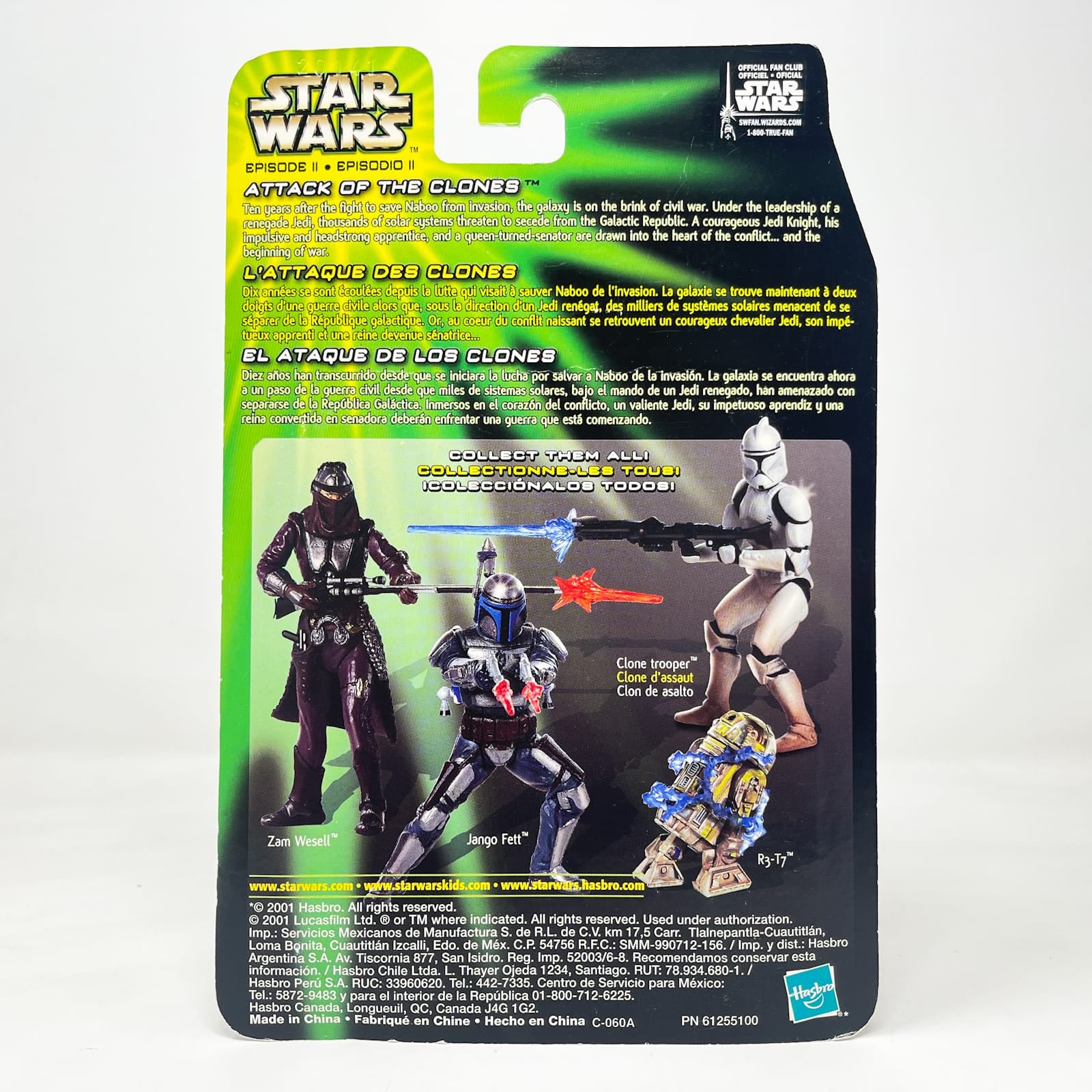Vintage Hasbro Star Wars Mid MOC Zam Wesell (AOTC Sneak Preview) - Hasbro Power of the Jedi POTJ (2002)