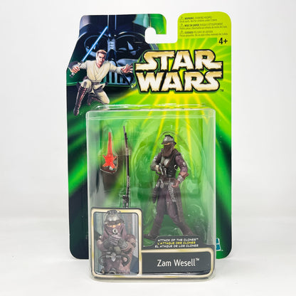 Vintage Hasbro Star Wars Mid MOC Zam Wesell (AOTC Sneak Preview) - Hasbro Power of the Jedi POTJ (2002)