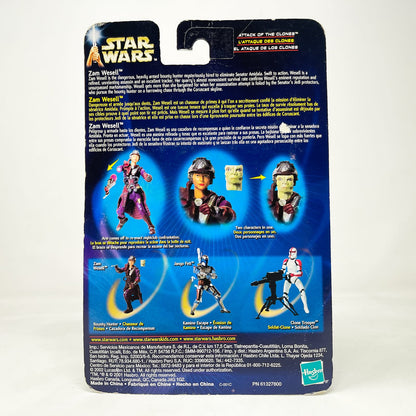 Vintage Hasbro Star Wars Mid MOC Zam Wesell (Bounty Hunter) #02-18 - Hasbro SAGA Series 3.75"