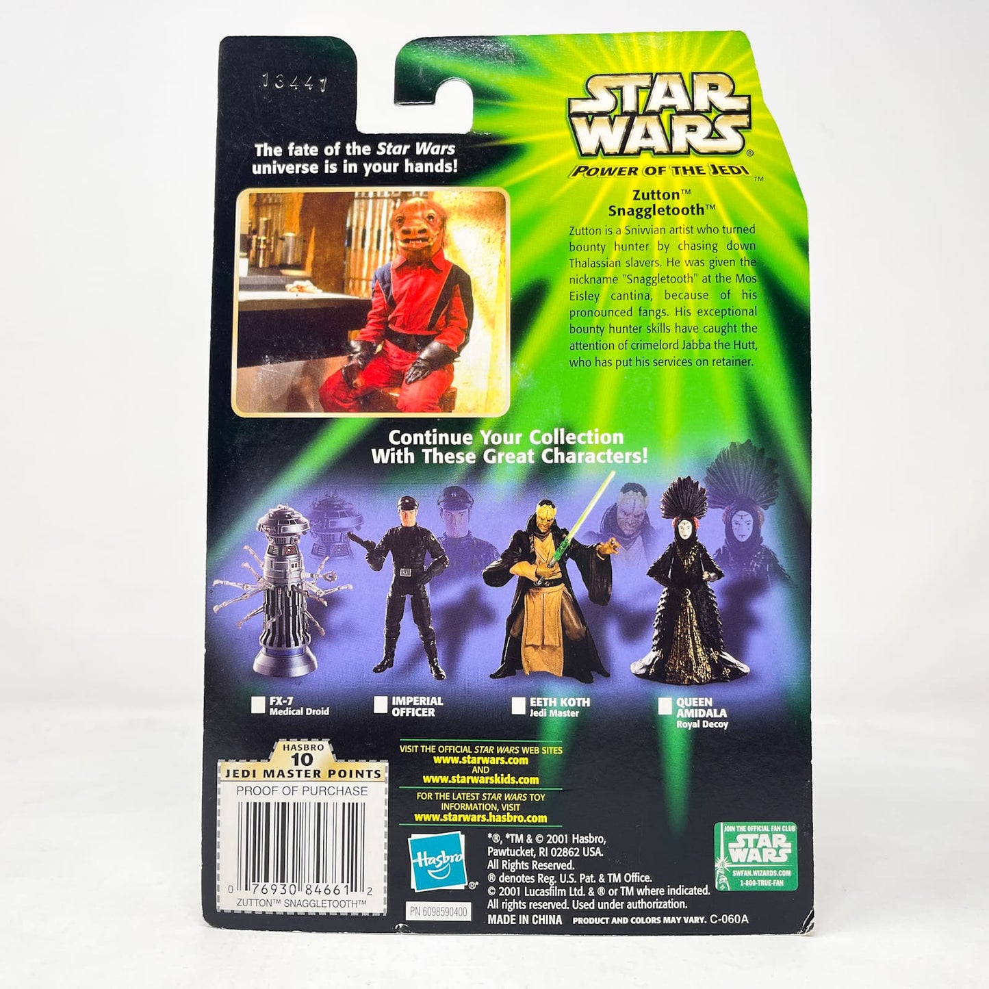Vintage Hasbro Star Wars Mid MOC Zutton (Snaggletooth) - Hasbro Power of the Jedi POTJ (2001)