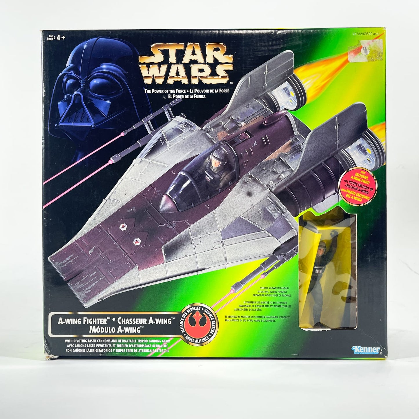 Vintage Hasbro Star Wars Mid Ships A-Wing Fighter - POTF2 Hasbro 1997 Star Was Vehicle - Open Box